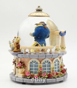 Disney Beauty and the Beast Musical Snow Globe with Rose Garden New in box