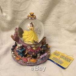 Disney Beauty & the Beast BE OUR GUEST Rotation Base Fig Musical Snow Globe-MIB