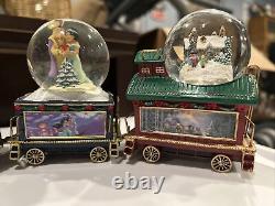 Disney Bradford Exchange Christmas Snow Globe Train Set 8 Piece Lot