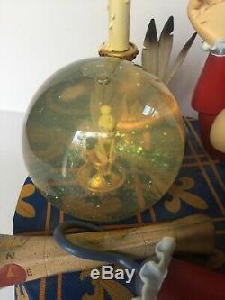 Disney Captain Hook Tinker Bell Light Snow Globe Music Box Moonlight Sonata