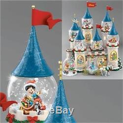 Disney Christmas At The Castle Snowglobe Collection MUSIC & LIGHT NEW