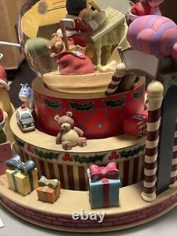 Disney Christmas Santa's Workshop Snow Globe Mickey Snow White Tinkerbell Goofy