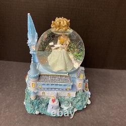 Disney Cinderella Castle Snow Globe Musical Lights Prince 19255