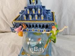 Disney Collectible Peter Pan Snow Globe You Can Fly Big Ben Clock Tower Music 14