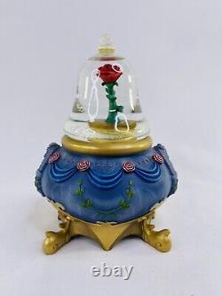 Disney Direct Beauty and the Beast Red Rose Flower Snow Dome Globe Figurine RARE