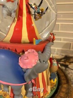 Disney Dumbo Musical Snowglobe With Moving Train Train Clowns Circus Ring Master