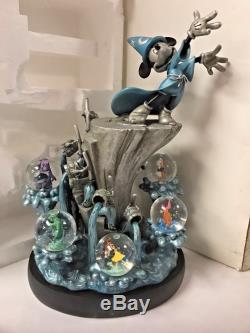 Disney Fantasia 2000 Mickey Sorcerers Apprentice Figure Statue Snowglobe with Box