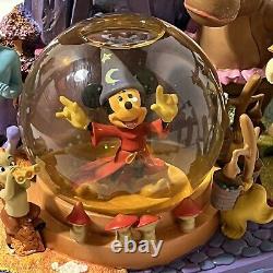 Disney Fantasia Mickey Sorcerer Musical Snowglobe 70th WBox Read Desc Snow globe