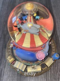Disney Flying Dumbo Train Snow Globe Plays Casey Junior Tune Slight Damage