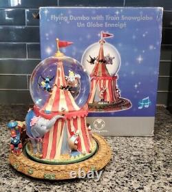 Disney Flying Dumbo With Train Snow Globe Plays Casey Junior Tune New In Box