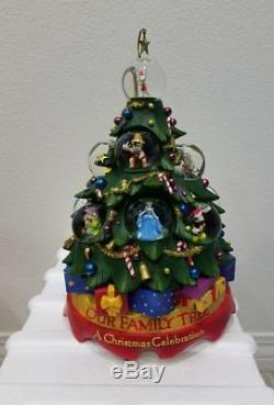 Disney Holiday Christmas Family Tree Celebration Musical Snowglobe Snow Globe NR