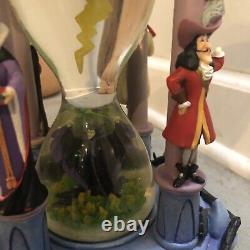 Disney Hourglass Snow Globe VILLAINS withMaleficent Jafar Ursula Damage To Top