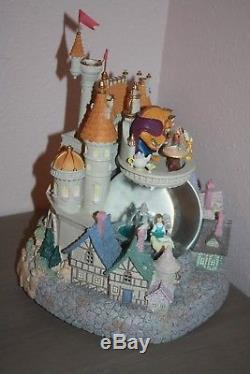 Disney Large RARE Beauty and the Beast Musical Light Up Snowglobe