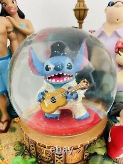 Disney Lilo And Stitch As Elvis Musical Snow Globe Plays Aloha Oe RARE