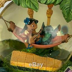 Disney Lilo and Stitch Snow Globe Musical Aloha Oe Light Up Torches Scrump Rare