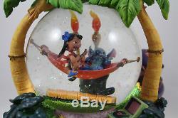 Disney Lilo and Stitch in Hammock Musical Light Up Water Snow Globe, Aloha