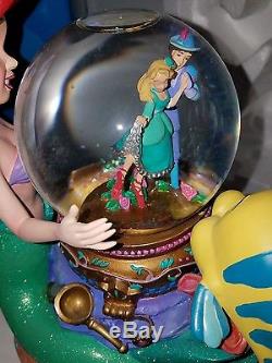 Disney Little Mermaid Ariel Music Snowglobe Flounder Sebastian Under Sea Dance
