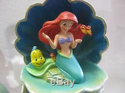 Disney Little Mermaid Ariel Snowglobe 3 Globe Daughters of Triton Light Up withbox