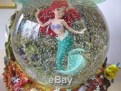 Disney Little Mermaid Ariel Snowglobe Grotto Musical with Blower Scuttle On Top