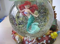 Disney Little Mermaid Ariel Snowglobe Grotto Musical with Blower Scuttle On Top