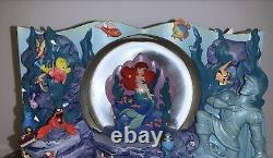 Disney Little Mermaid Book Double Sided Musical Under The Sea Snow Globe Rare