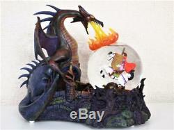 Disney Maleficent Dragon & Prince Philip figure Snow globe Music box