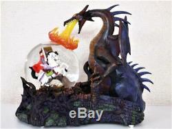 Disney Maleficent Dragon & Prince Philip figure Snow globe Music box Collector