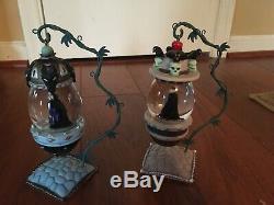 Disney Maleficent & Evil Queen Hanging Snow Globe Ornaments With Stands