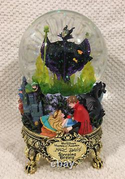 Disney Maleficent Sleeping Beauty Snow globe, Masters Animation Lights Up With Box
