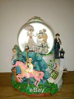 Disney Mary Poppins Let's Go Fly A Kite Animated Musical Water Snow Globe Vtg
