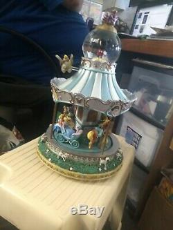 Disney Mickey Alice Peter Pan Dumbo Ariel Aladdin Pinocchio Carousel Snowglobe