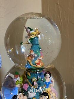 Disney Mickey & Friends Christmas Double Bubble Musical Snowglobe Snow Globe