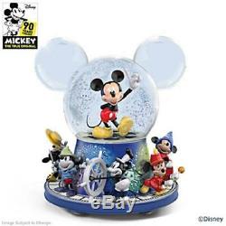 Disney Mickey Mouse Rotating Through the years Glitter Snow Globe Bradford NEW