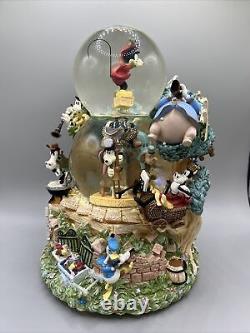 Disney Mickey Mouse Silly Symphonies Band Double Musical Snow Globe WithBox
