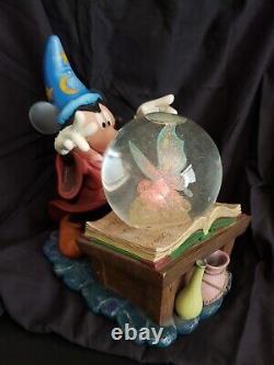 Disney Mickey Mouse Sorcerer's Apprentice Snow Globe With Fiber Optic Butterfly
