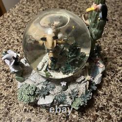 Disney Mickey Mouse Two Guns Musical Snow Globe Home on the Range VTG With Box