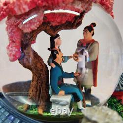 Disney Mulan Reflection Music Box Mushu Shang Snow globe in Styrofoam Box