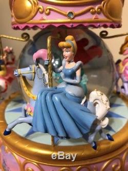 Disney Musical Little Mermaid Carousel Belle Ariel Aurora Snow White Snowglobe