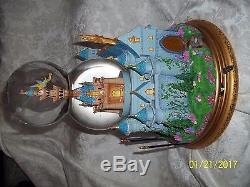 Disney Musical Snow Globe CINDERELLA CASTLE TINKER BELL FLIES PETER PAN WithBOX