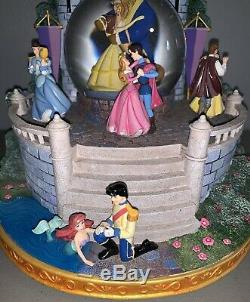 Disney Musical Water Globe Multi Princess Castle Snow Royal Ball Animated Waltz