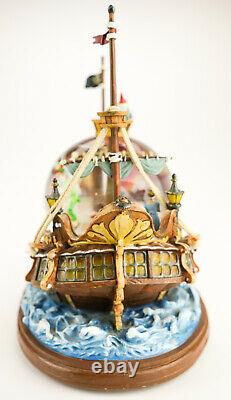 Disney Parks Peter Pan Pirate Ship Magical Snow Globe You Can Fly! GUC