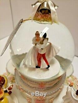 Disney Parks Princess Wedding Cake Snow Globe Cinderella Belle Ariel Aurora