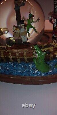 Disney Peter Pan Captain Hook Musical Snow Globe You Can Fly Pirate Ship