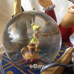 Disney Peter Pan Captain Hook &TinkerBell Musical Lite Up Blower SnowGlobe-MIB