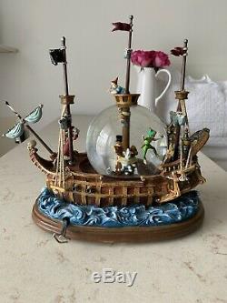 Disney Peter Pan Musical Snow Globe Pirate Ship You Can Fly