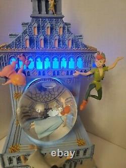 Disney Peter Pan Snow Globe You Can Fly Big Ben Clock Tower Light-up has repairs