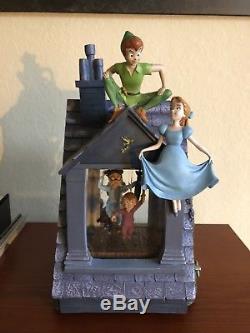 Disney Peter Pan Snow Globe You Can Fly Darling House! Lights, blower, and Box
