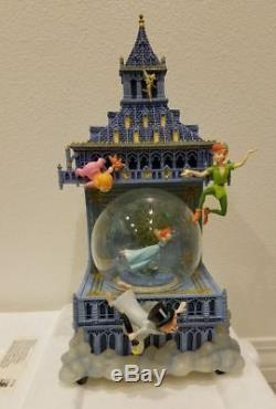 Disney Peter Pan TinkerBell over London Snowglobe Music Box Water Snow Globe NR