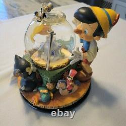 Disney Pinocchio, Figaro & Cleo Musical Snow Globe Rare, Free Shipping USA