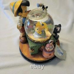 Disney Pinocchio, Figaro & Cleo Musical Snow Globe Rare, Free Shipping USA
